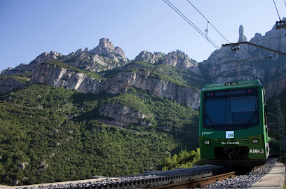 Cremallera de Montserrat en Monistrol de Montserrat. Servicio de transporte