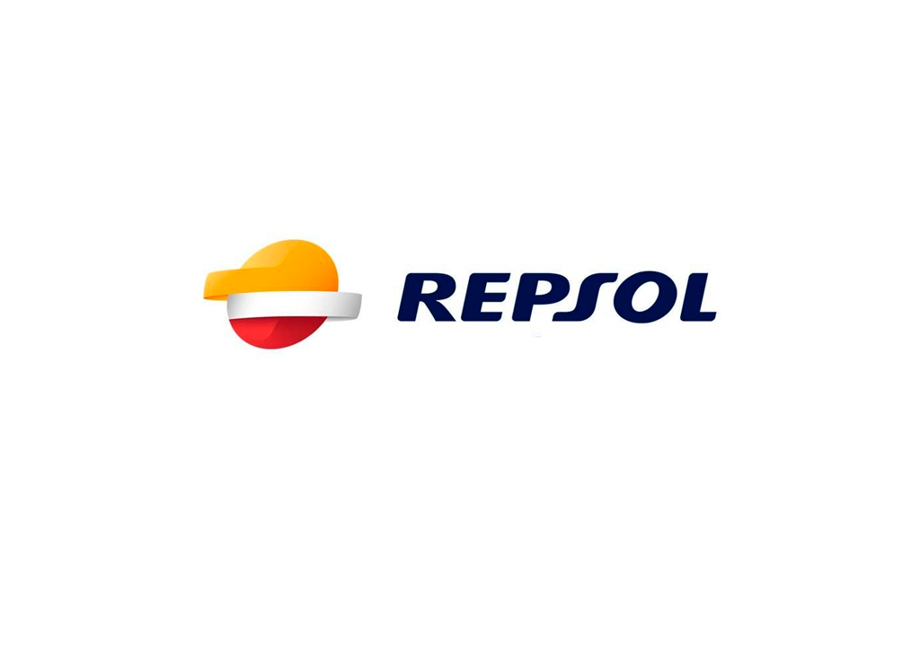 Repsol logo, electricidad y gas natural hasta gas butano, propano y energía solar, aceites lubricantes