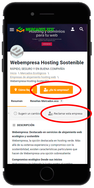 Regístrate, reclama tu perfil ecologico sostenible de emrpesa en España y si no lo tienes, agrégalo y llega más lejos aumentando tu visibilidad a personas ambientalmente conscientes en España