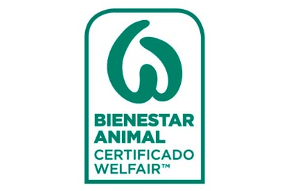 Logo de Welfair, certificación de bienestar animal para carne de cerdo, pollo y productos cárnicos en España