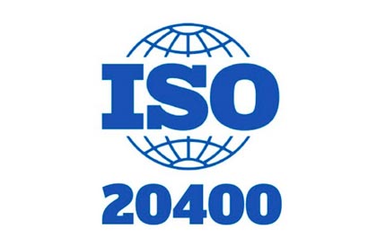 Logo de certificación ISO 20400 para compras sostenibles en empresas certificadas de España
