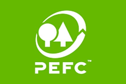 Logo de certificación PEFC para madera certificada y gestión forestal sostenible en España