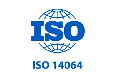 Logo de norma ISO 14064, certificación de huella de carbono y emisiones de CO2 para empresas en España