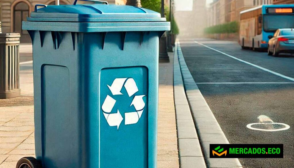 Contenedor azul: papel y cartón van aquí, siempre que esté limpio y seco