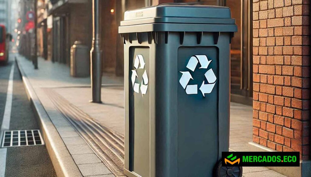 Contenedor gris: Todo lo que no se recicla. Pañales, compresas, chicles, bolígrafos y espejos rotos