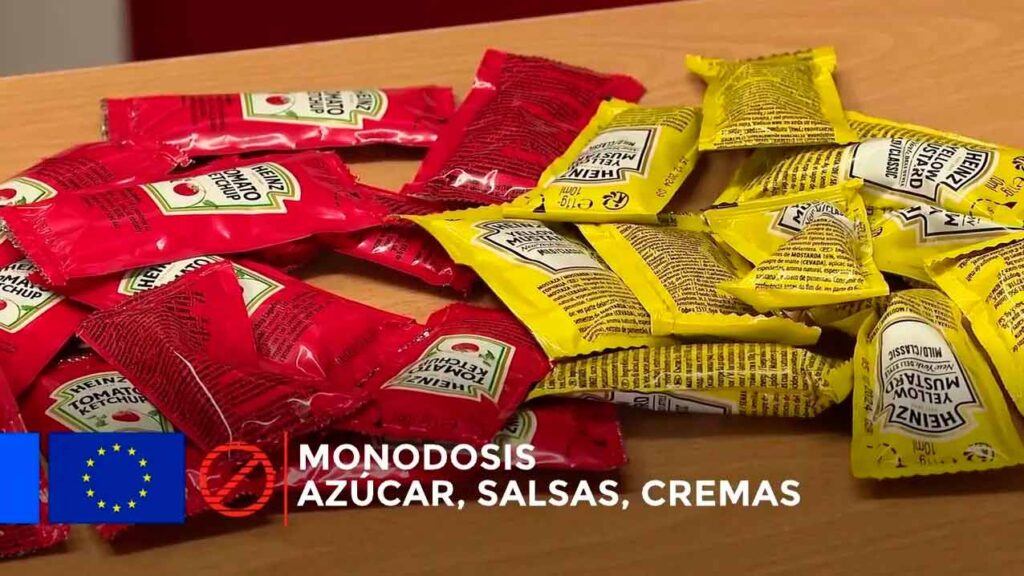 La UE prohíbe desde 2030 envases monodosis en hostelería para reducir plásticos de un solo uso y fomentar alternativas reutilizables